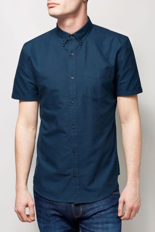 Navy short sleeve Oxford shirt
